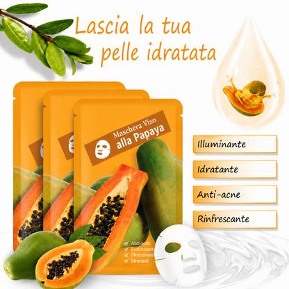Maschera viso in tessuto alla papaya