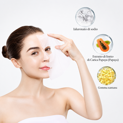 Maschera viso in tessuto alla papaya