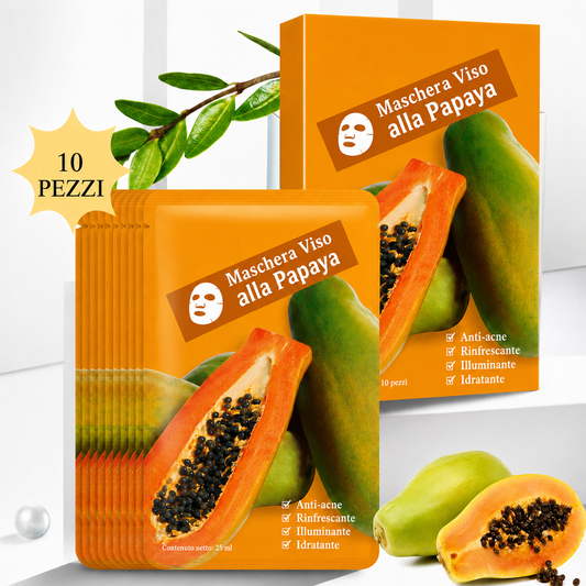 Maschera viso in tessuto alla papaya