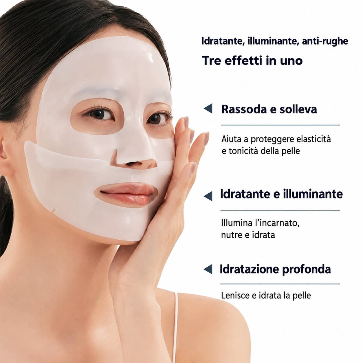 Maschera lifting antirughe al collagene profondo